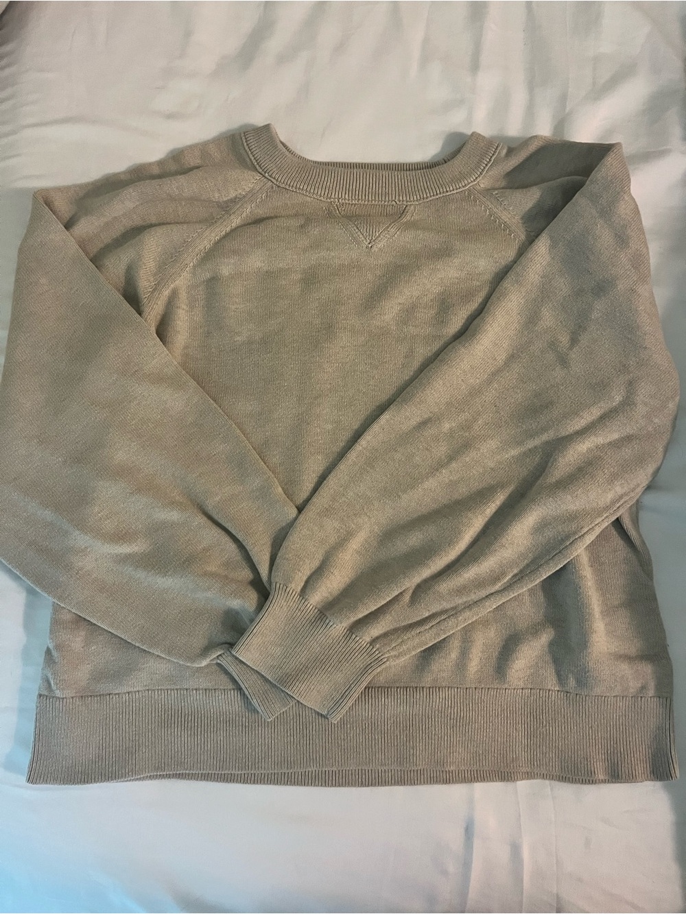 J. Crew Men's Crewneck Sweater in Light Beige